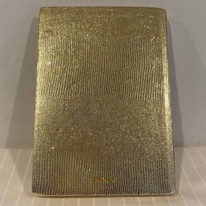 DKNY NYC Leather Bound Notebook-Black pages-Gold Embossed-Sketch-Journal-Notes